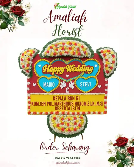 Papan Bunga Pernikahan Gendongan